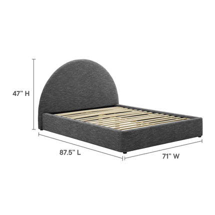 Modway MOD-7132 Resort Upholstered Fabric Arched Round Queen Platform Bed Modway