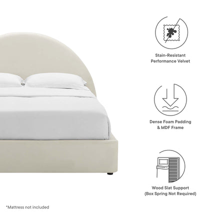Modway MOD-7133 Resort Performance Velvet Arched Round Queen Platform Bed Modway