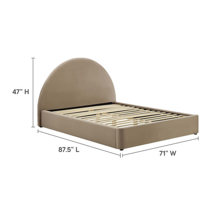Modway MOD-7133 Resort Performance Velvet Arched Round Queen Platform Bed Modway