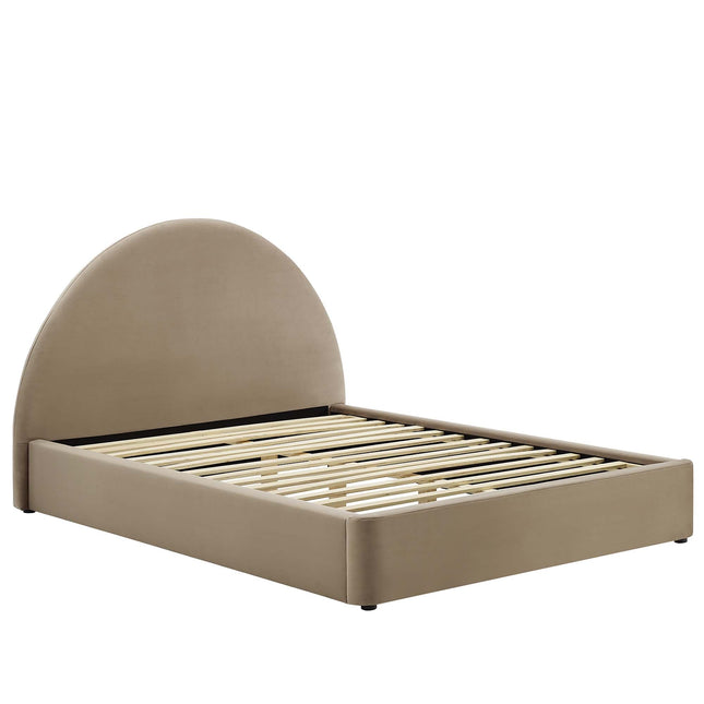 Modway MOD-7135 Resort Performance Velvet Arched Round King Platform Bed Modway