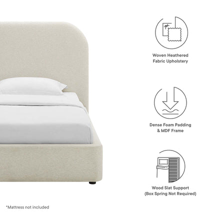 Modway MOD-7136 Keynote Upholstered Fabric Curved Twin Platform Bed Modway