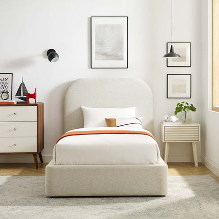 Modway MOD-7136 Keynote Upholstered Fabric Curved Twin Platform Bed Modway