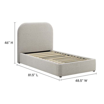 Modway MOD-7136 Keynote Upholstered Fabric Curved Twin Platform Bed Modway