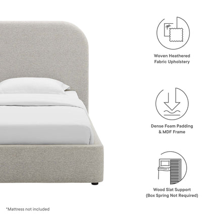 Modway MOD-7136 Keynote Upholstered Fabric Curved Twin Platform Bed Modway