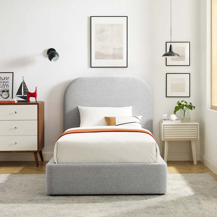 Modway MOD-7136 Keynote Upholstered Fabric Curved Twin Platform Bed Modway