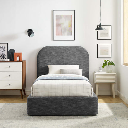 Modway MOD-7136 Keynote Upholstered Fabric Curved Twin Platform Bed Modway