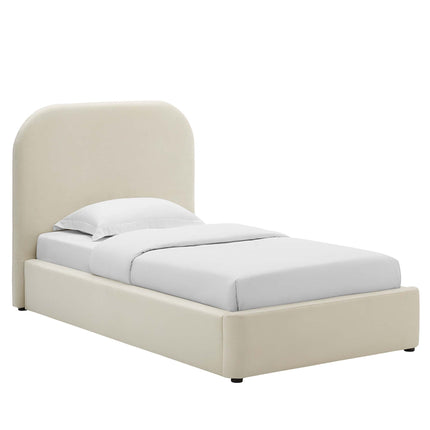 Modway MOD-7137 Keynote Performance Velvet Curved Twin Platform Bed Modway
