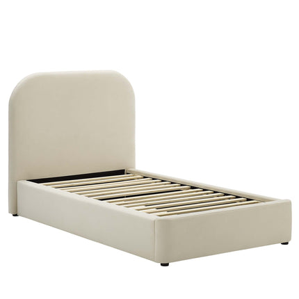 Modway MOD-7137 Keynote Performance Velvet Curved Twin Platform Bed Modway