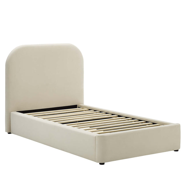 Modway MOD-7137 Keynote Performance Velvet Curved Twin Platform Bed Modway