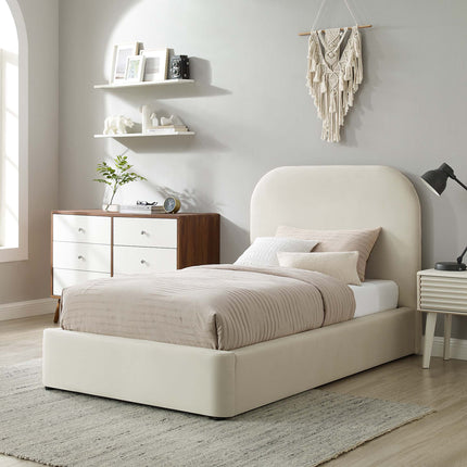 Modway MOD-7137 Keynote Performance Velvet Curved Twin Platform Bed Modway