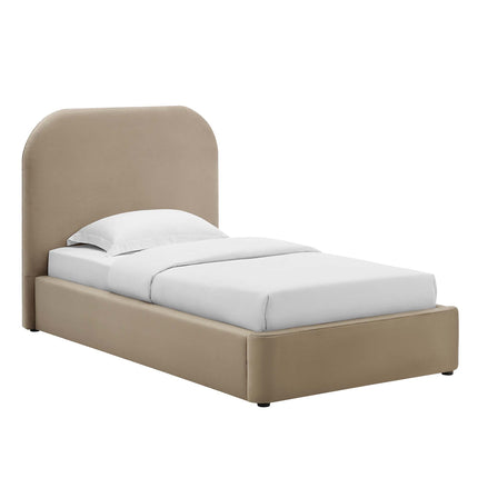 Modway MOD-7137 Keynote Performance Velvet Curved Twin Platform Bed Modway