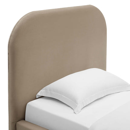 Modway MOD-7137 Keynote Performance Velvet Curved Twin Platform Bed Modway