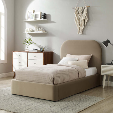 Modway MOD-7137 Keynote Performance Velvet Curved Twin Platform Bed Modway
