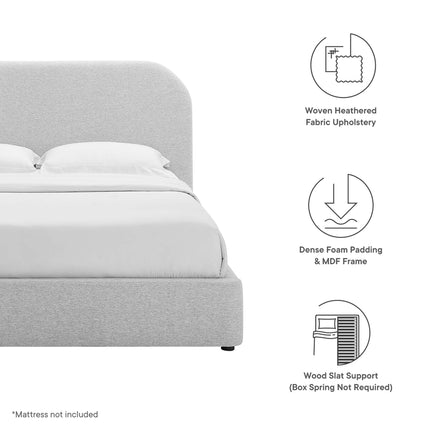 Modway MOD-7138 Keynote Upholstered Fabric Curved Full Platform Bed Modway