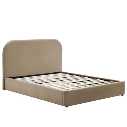 Modway MOD-7139 Keynote Performance Velvet Curved Full Platform Bed Modway