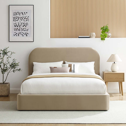 Modway MOD-7139 Keynote Performance Velvet Curved Full Platform Bed Modway