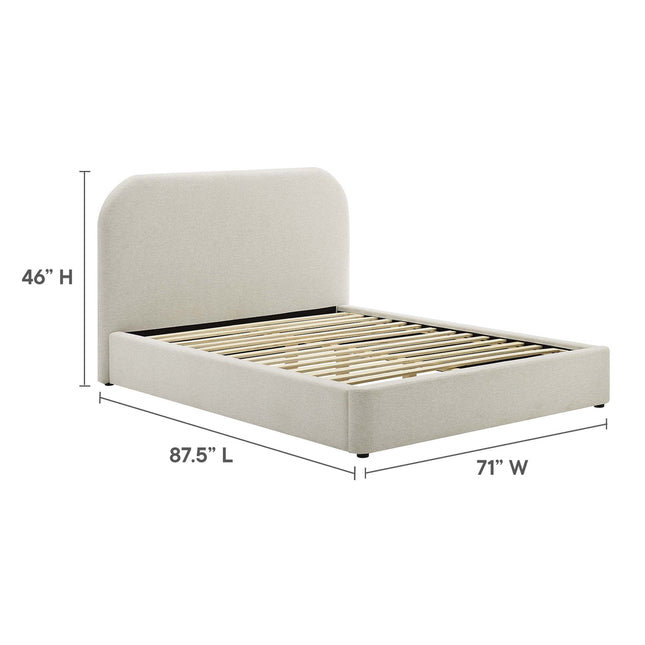 Modway MOD-7140 Keynote Upholstered Fabric Curved Queen Platform Bed Modway
