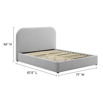 Modway MOD-7140 Keynote Upholstered Fabric Curved Queen Platform Bed Modway
