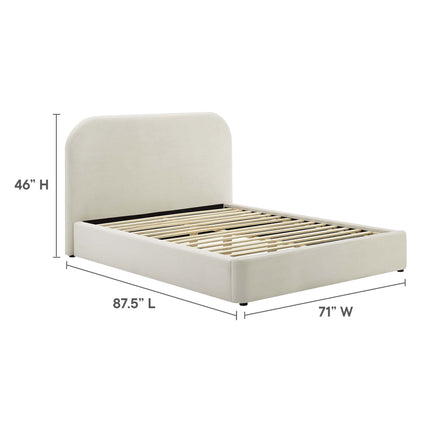 Modway MOD-7141 Keynote Performance Velvet Curved Queen Platform Bed Modway