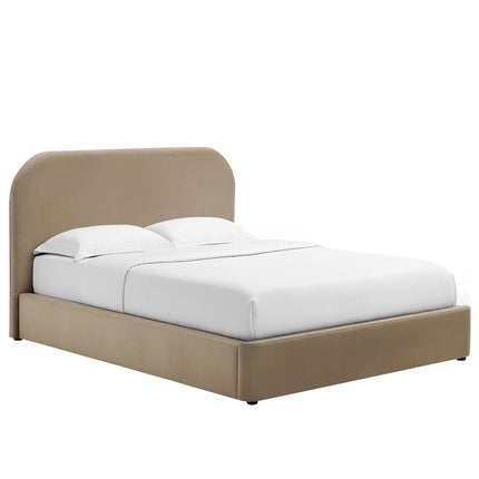 Modway MOD-7141 Keynote Performance Velvet Curved Queen Platform Bed Modway
