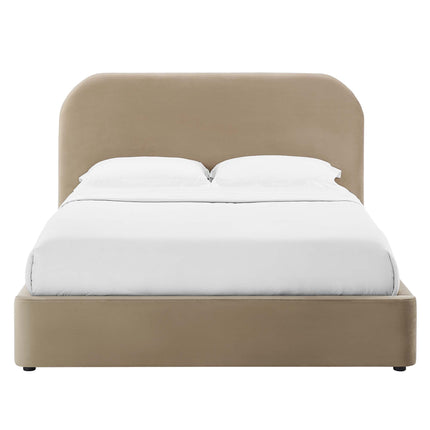 Modway MOD-7141 Keynote Performance Velvet Curved Queen Platform Bed Modway