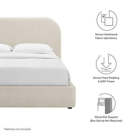 Modway MOD-7142 Keynote Upholstered Fabric Curved King Platform Bed Modway