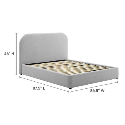 Modway MOD-7142 Keynote Upholstered Fabric Curved King Platform Bed Modway