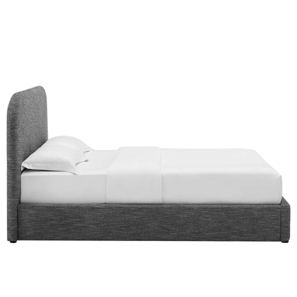 Modway MOD-7142 Keynote Upholstered Fabric Curved King Platform Bed Modway