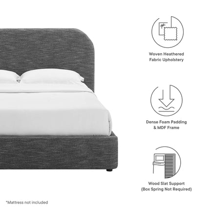 Modway MOD-7142 Keynote Upholstered Fabric Curved King Platform Bed Modway