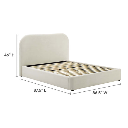 Modway MOD-7143 Keynote Performance Velvet Curved King Platform Bed Modway
