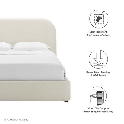 Modway MOD-7143 Keynote Performance Velvet Curved King Platform Bed Modway