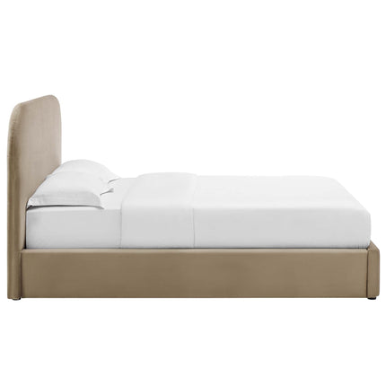 Modway MOD-7143 Keynote Performance Velvet Curved King Platform Bed Modway