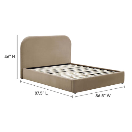 Modway MOD-7143 Keynote Performance Velvet Curved King Platform Bed Modway