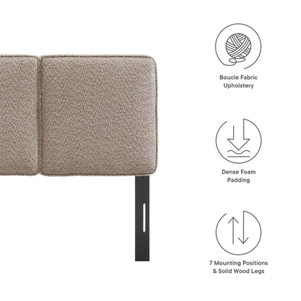 Modway MOD-7145 Lindee Boucle Fabric Twin Headboard Modway