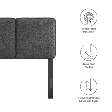 Modway MOD-7145 Lindee Boucle Fabric Twin Headboard Modway