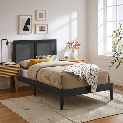 Modway MOD-7152 Sirocco Rattan and Wood Twin Platform Bed - Plaza Home Decor