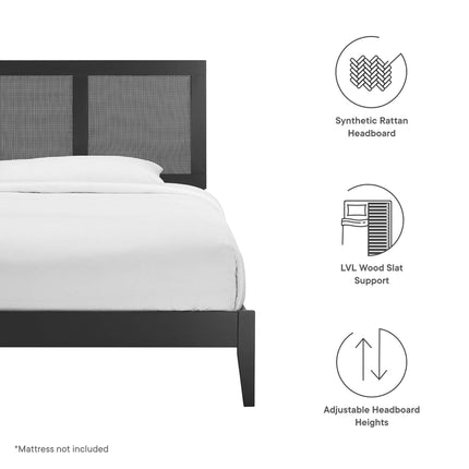Modway MOD-7152 Sirocco Rattan and Wood Twin Platform Bed - Plaza Home Decor