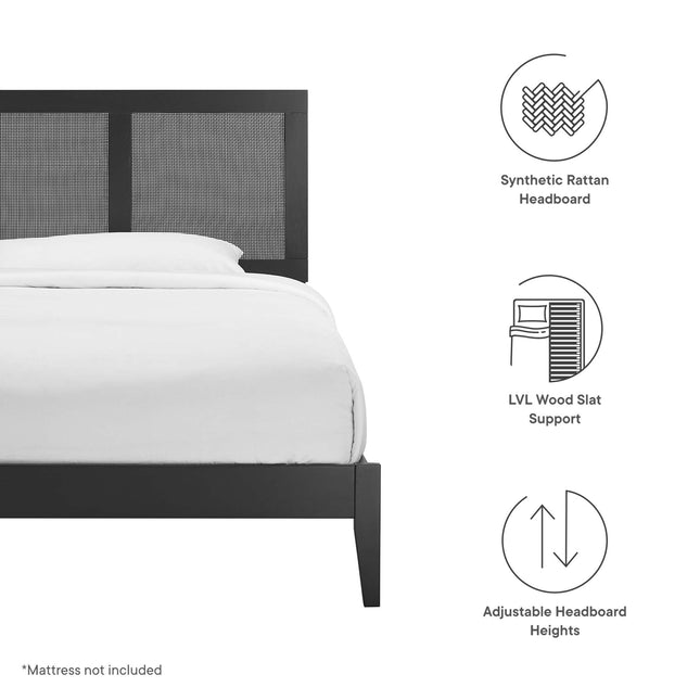 Modway MOD-7152 Sirocco Rattan and Wood Twin Platform Bed - Plaza Home Decor