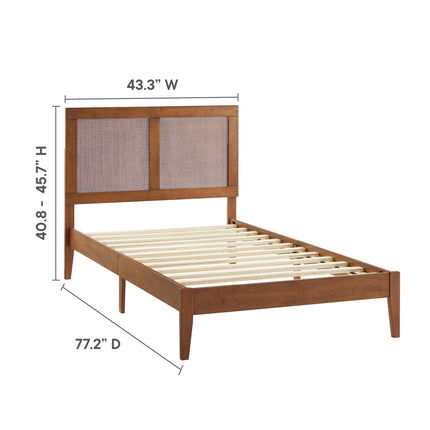 Modway MOD-7152 Sirocco Rattan and Wood Twin Platform Bed - Plaza Home Decor