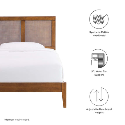 Modway MOD-7152 Sirocco Rattan and Wood Twin Platform Bed - Plaza Home Decor