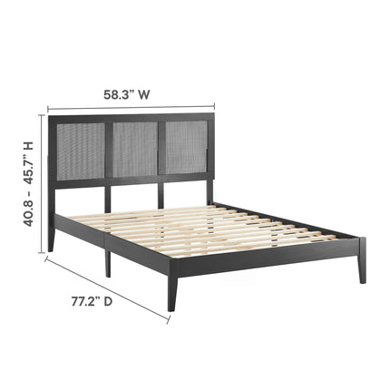 Modway MOD-7153 Sirocco Rattan and Wood Full Platform Bed - Plaza Home Decor