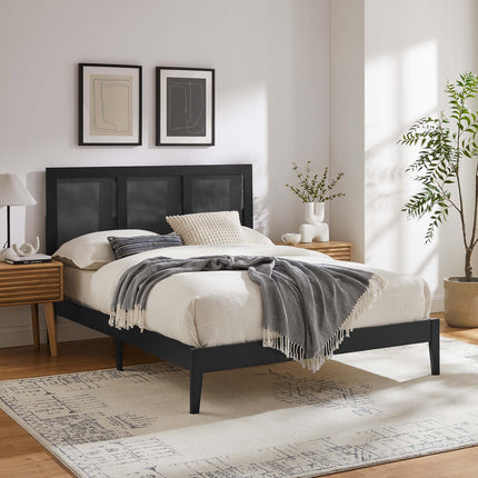 Modway MOD-7153 Sirocco Rattan and Wood Full Platform Bed - Plaza Home Decor