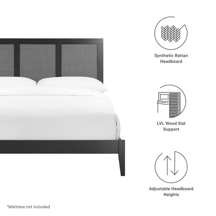 Modway MOD-7153 Sirocco Rattan and Wood Full Platform Bed - Plaza Home Decor