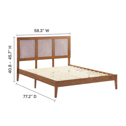 Modway MOD-7153 Sirocco Rattan and Wood Full Platform Bed - Plaza Home Decor