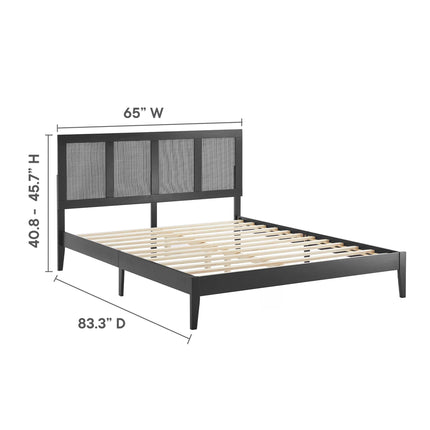 Modway MOD-7154 Sirocco Rattan and Wood Queen Platform Bed - Plaza Home Decor