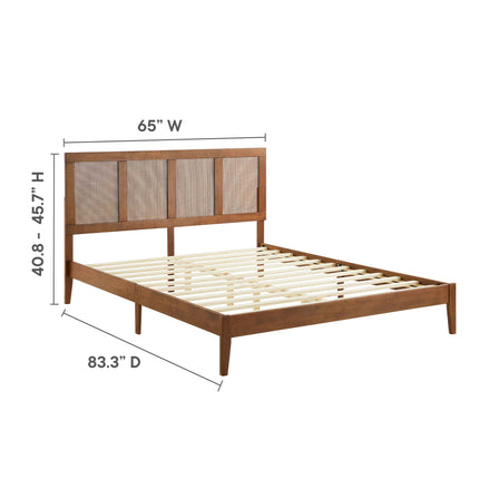 Modway MOD-7154 Sirocco Rattan and Wood Queen Platform Bed - Plaza Home Decor