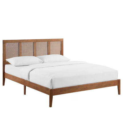 Modway MOD-7154 Sirocco Rattan and Wood Queen Platform Bed - Plaza Home Decor