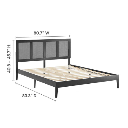 Modway MOD-7155 Sirocco Rattan and Wood King Platform Bed - Plaza Home Decor