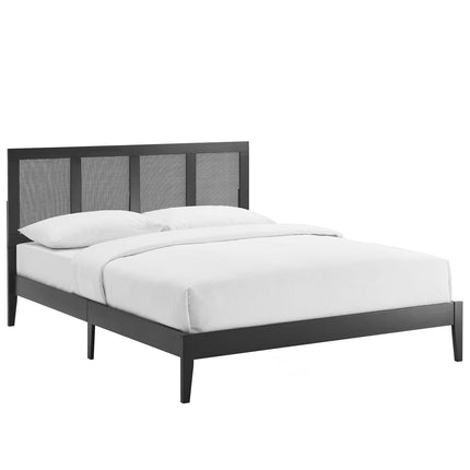 Modway MOD-7155 Sirocco Rattan and Wood King Platform Bed - Plaza Home Decor