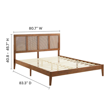 Modway MOD-7155 Sirocco Rattan and Wood King Platform Bed - Plaza Home Decor